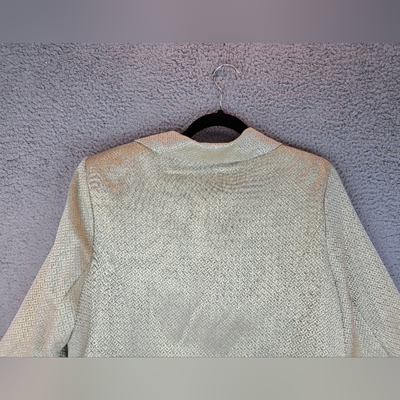 Lane Bryant Womens Evening Cocktail Blazer Sz 22 Gold Metallic Shimmer Chic - Picture 8 of 11